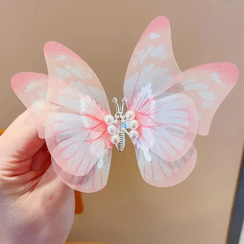 Pink Gradient Butterfly Hairpin for Girls — feature 7