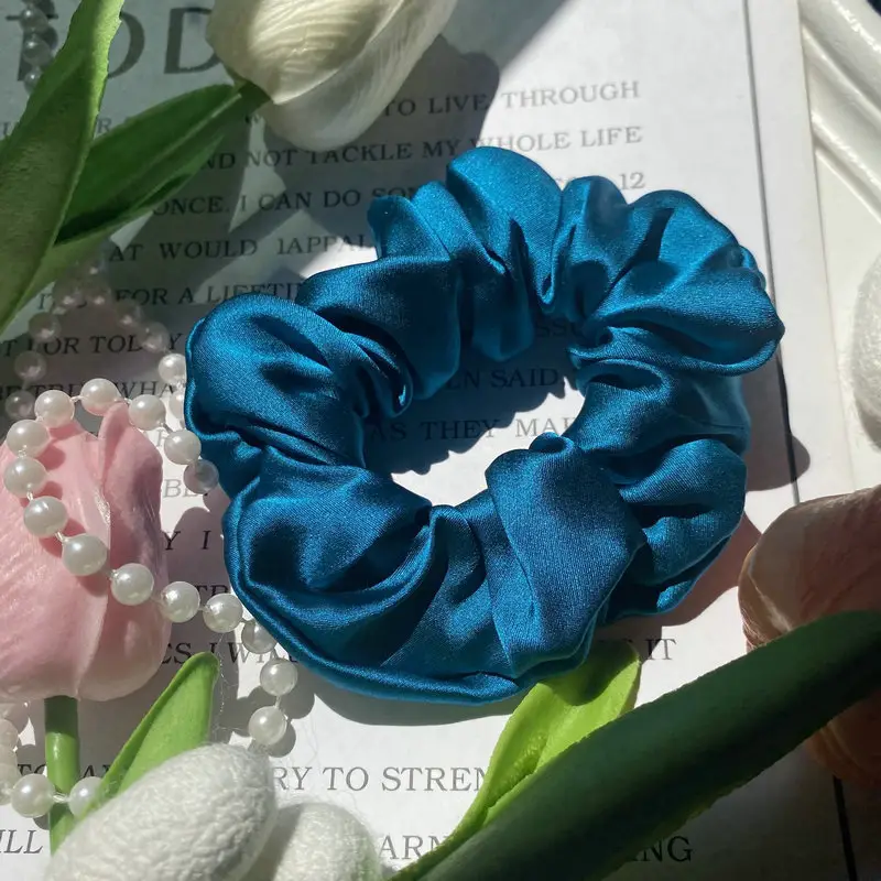 Silk Hair Ties 3.5 Fashion Ponytail Rings Holiday Gifts