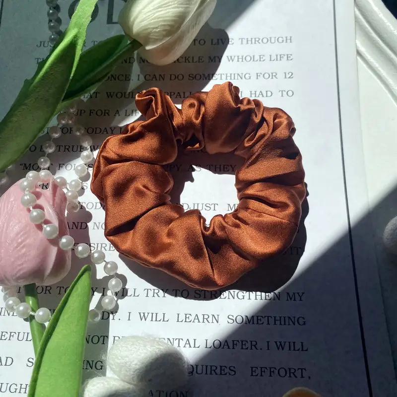 Silk Hair Ties 3.5 Fashion Ponytail Rings Holiday Gifts
