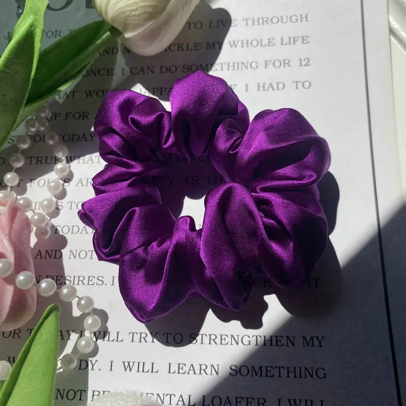 Silk Hair Ties 3.5 Fashion Ponytail Rings Holiday Gifts