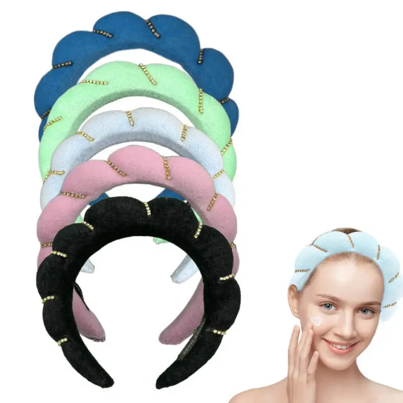 Velvet Twist Hair Band Beige Wash Wrist Headwear — feature 14