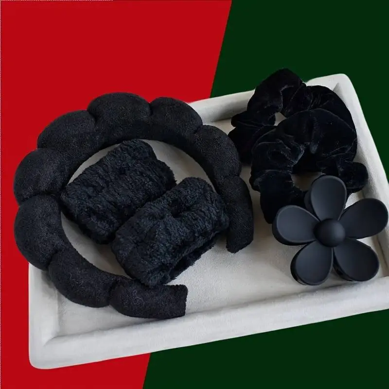 Velvet Twist Hair Band Beige Wash Wrist Headwear - Image 16