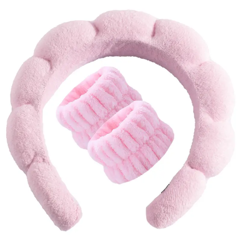 Velvet Twist Hair Band Beige Wash Wrist Headwear - Image 21