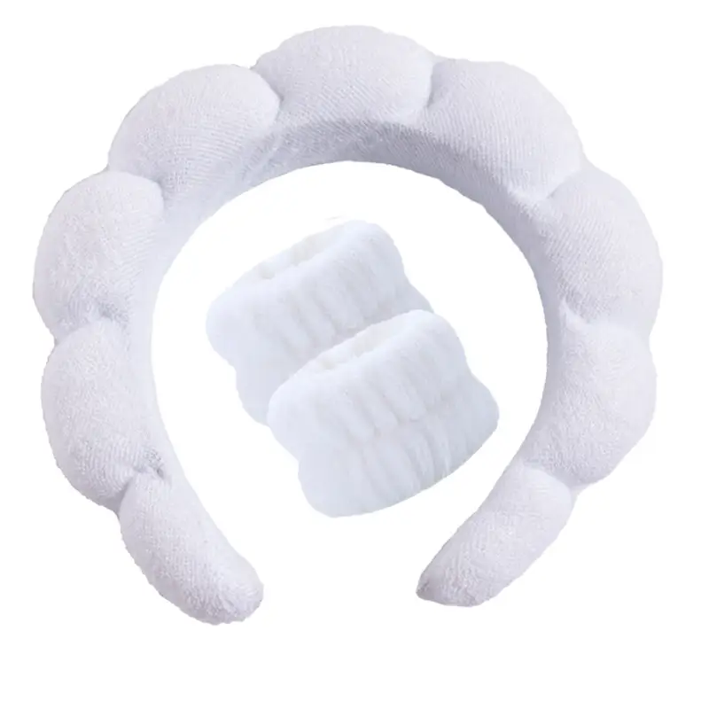 Velvet Twist Hair Band Beige Wash Wrist Headwear - Image 23