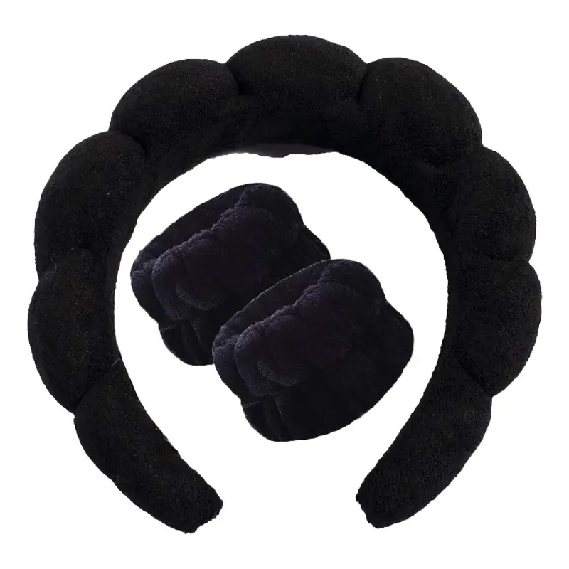 Velvet Twist Hair Band Beige Wash Wrist Headwear - Image 24