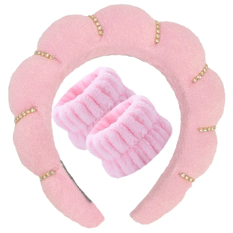 Velvet Twist Hair Band Beige Wash Wrist Headwear - Image 51