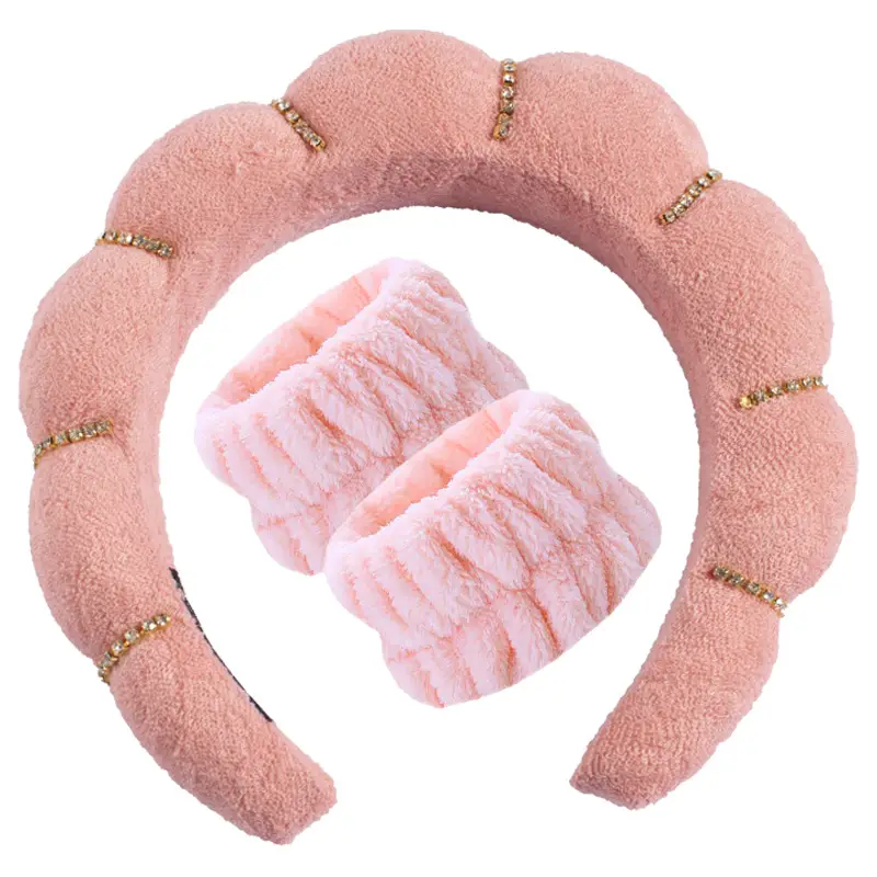 Velvet Twist Hair Band Beige Wash Wrist Headwear - Image 52