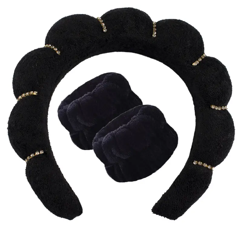 Velvet Twist Hair Band Beige Wash Wrist Headwear - Image 54