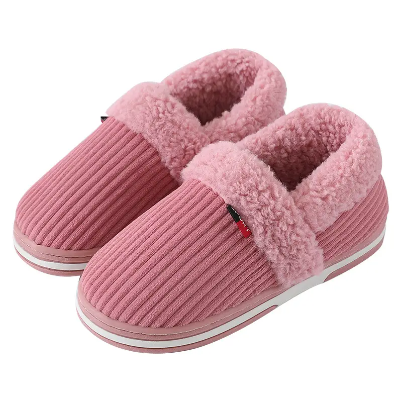 Couple warm bag heel cotton slippers winter indoor thickened bottom home home non-slip belt heel cotton shoes ladies