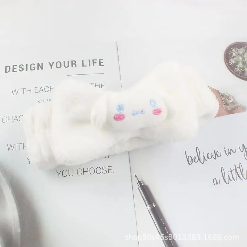 White Cinnamon Dog Bow Hair Band