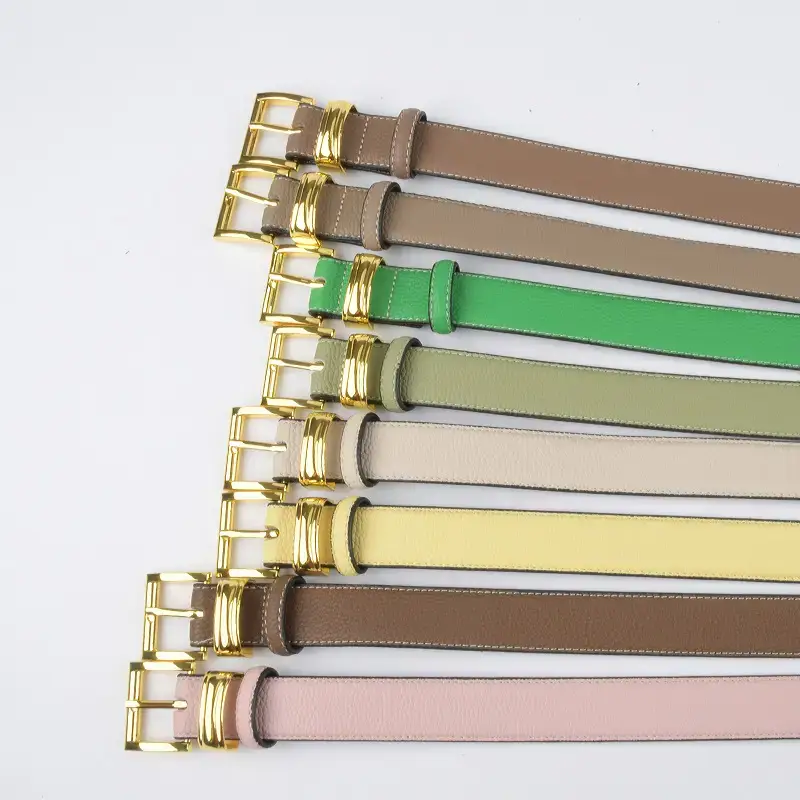 Women's Genuine Leather Belt with Gold Buckle - Image 20