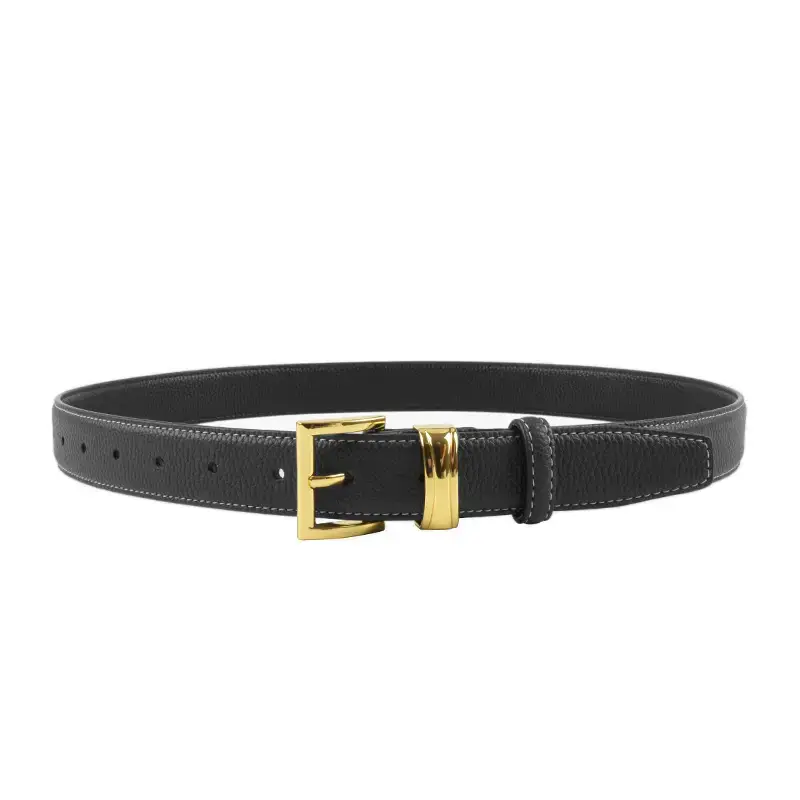 Women's Genuine Leather Belt with Gold Buckle - Image 21