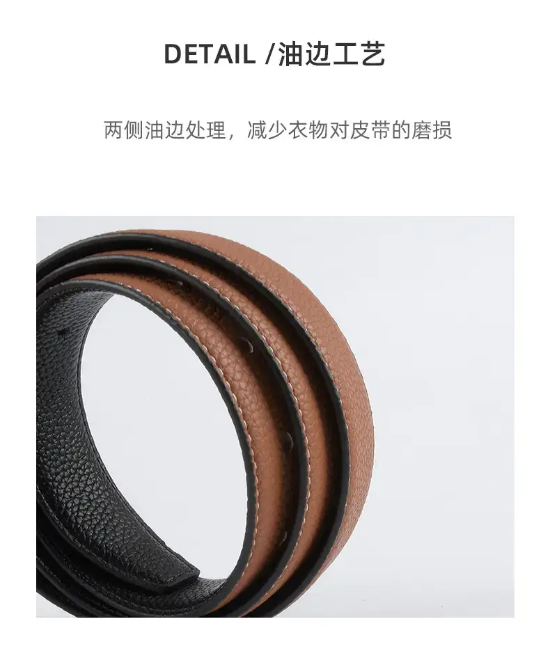 Women's Genuine Leather Belt with Gold Buckle β feature 8