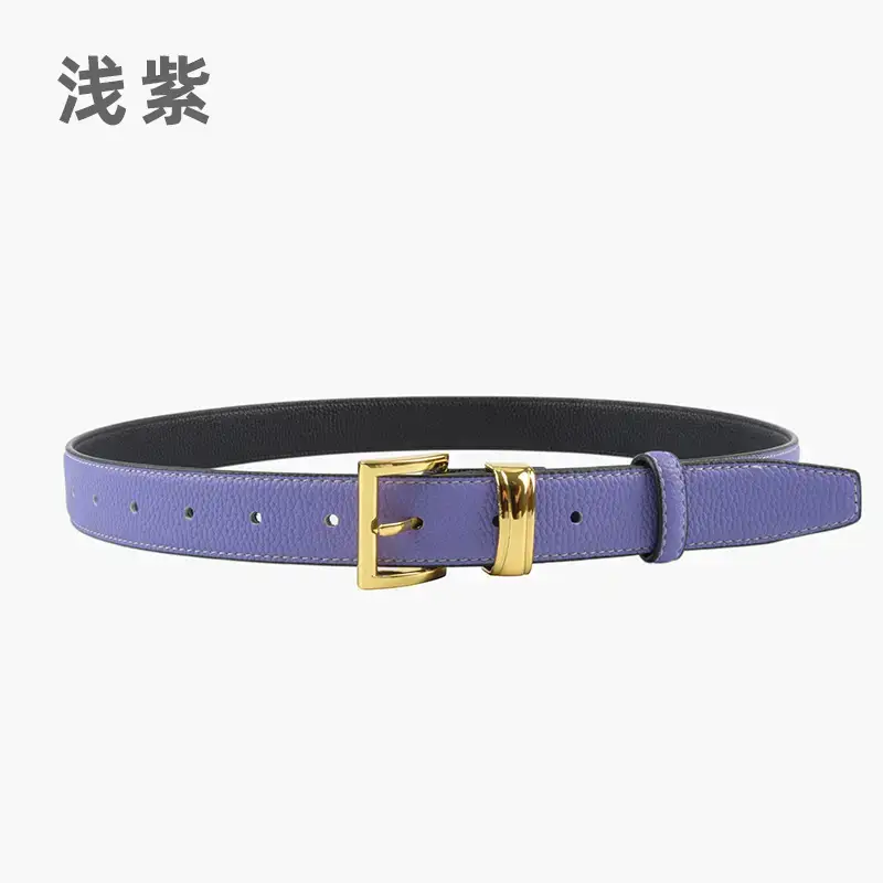 Women's Genuine Leather Belt with Gold Buckle - Image 12
