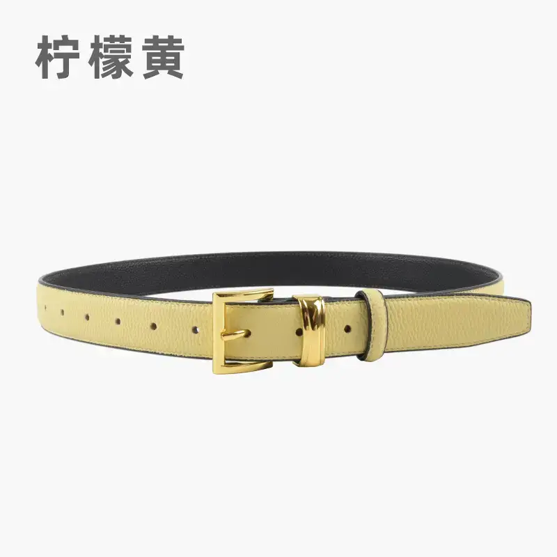 Women's Genuine Leather Belt with Gold Buckle - Image 13