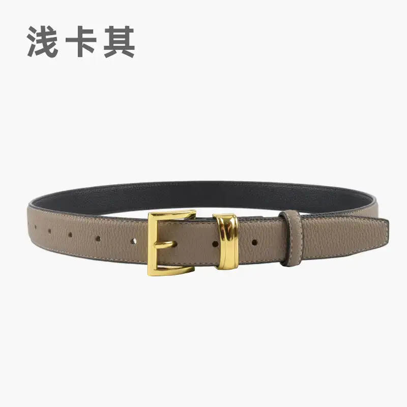 Women's Genuine Leather Belt with Gold Buckle - Image 4