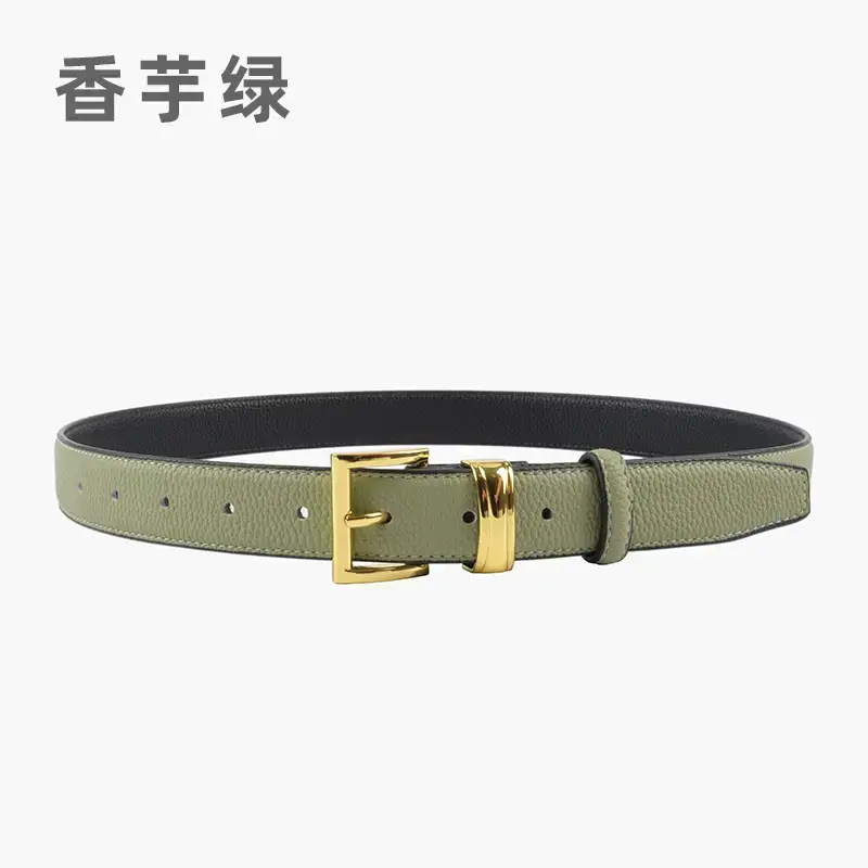 Women's Genuine Leather Belt with Gold Buckle - Image 6
