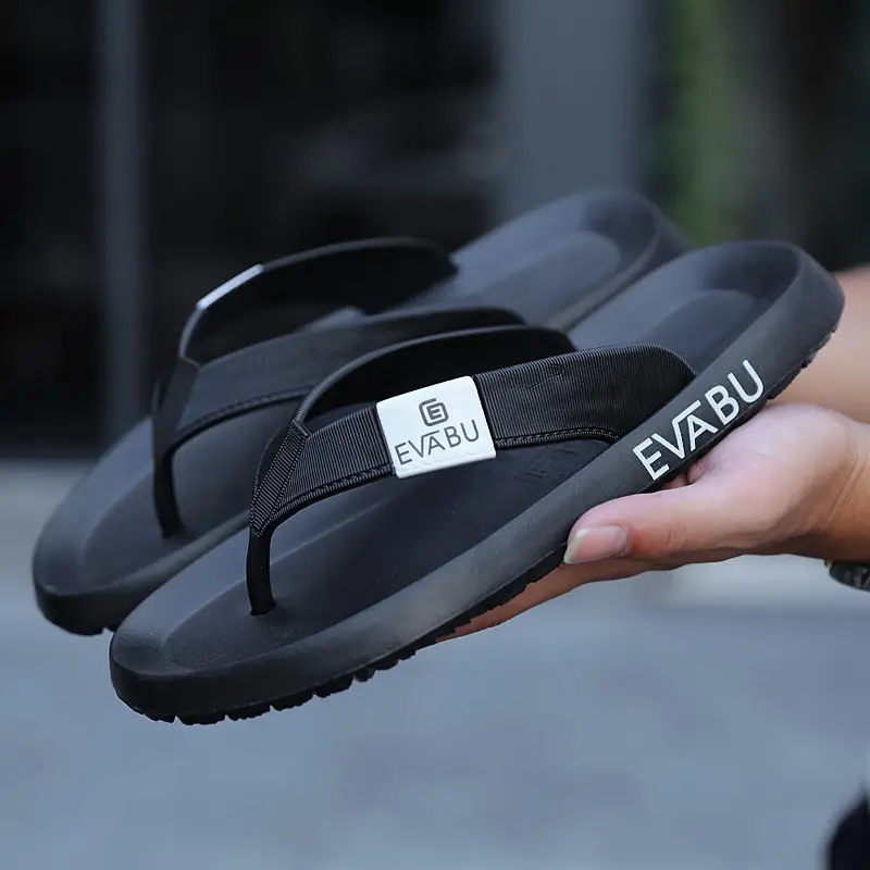 2023 Men's Red Blue Korean Beach Flip Flops Plus Size