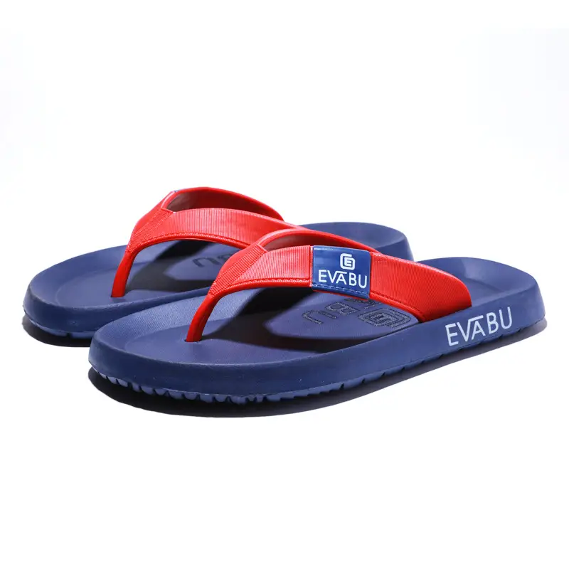 2023 Men's Red Blue Korean Beach Flip Flops Plus Size