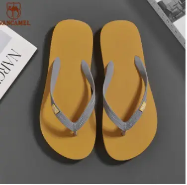 2023 Men's Red Blue Korean Beach Flip Flops Plus Size