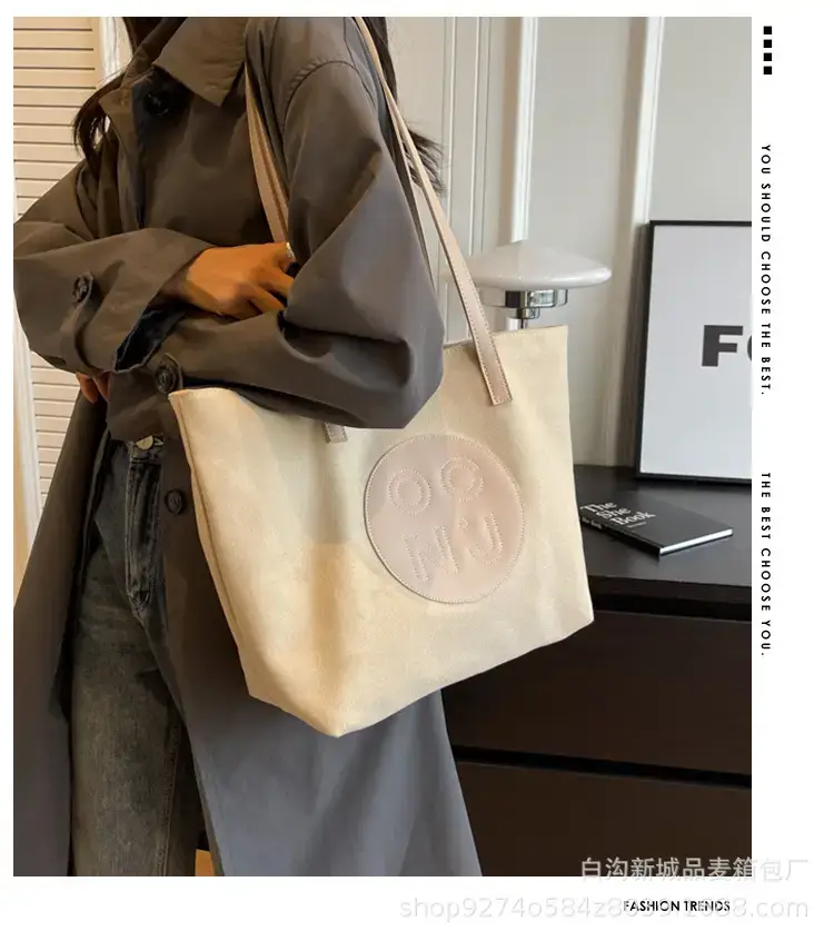 Women Canvas Shoulder Tote Bag New 2023 Large Capacity — feature 1