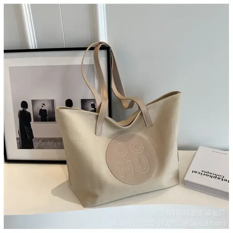 Women Canvas Shoulder Tote Bag New 2023 Large Capacity - Image 3