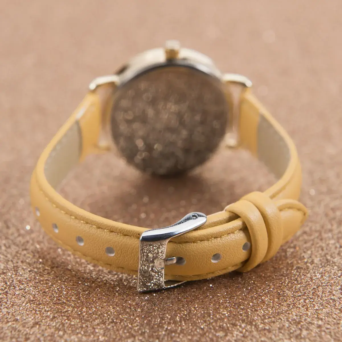 Cartoon Bear Quartz Watch for Kids Brown Leather Band - Image 2