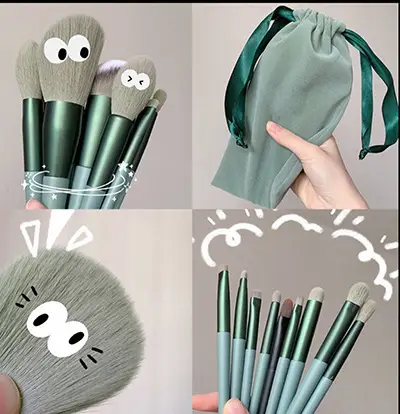 13-Piece Makeup Brush Set for Blush, Eye Shadow & Lip Setting - Image 3