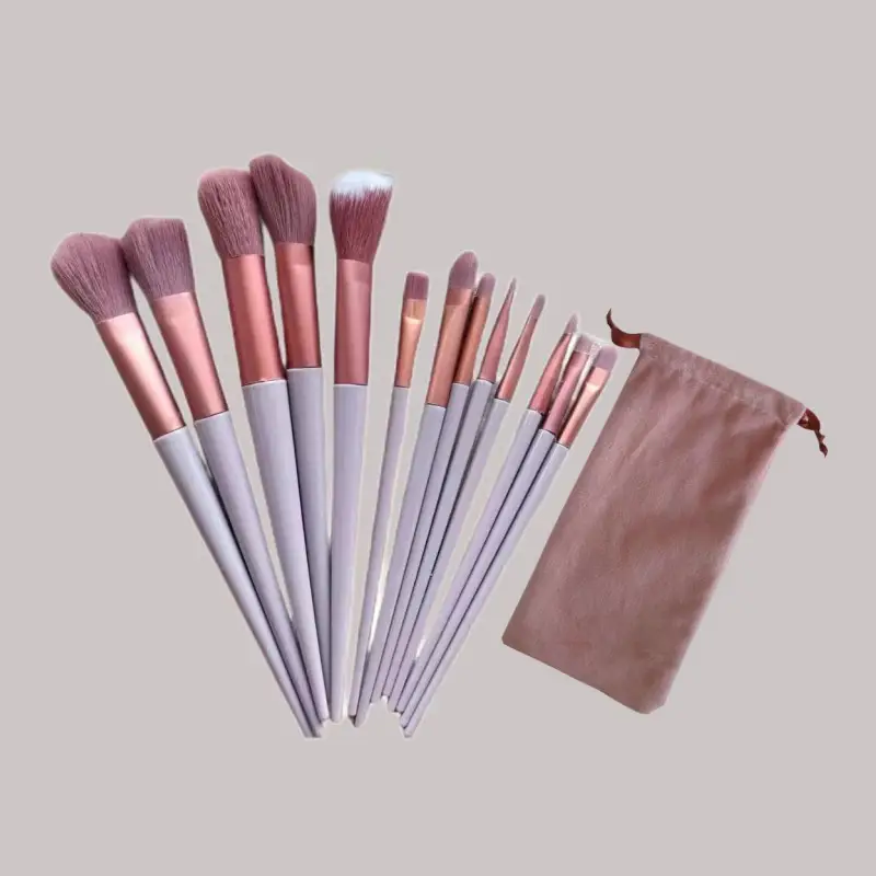 13-Piece Makeup Brush Set for Blush, Eye Shadow & Lip Setting - Image 4