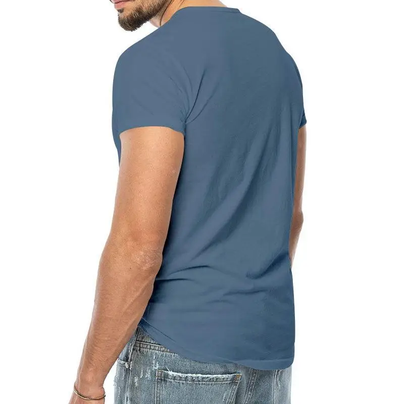 Men V-Neck Slim Fit Black T-Shirt Button Half Sleeve — feature 17