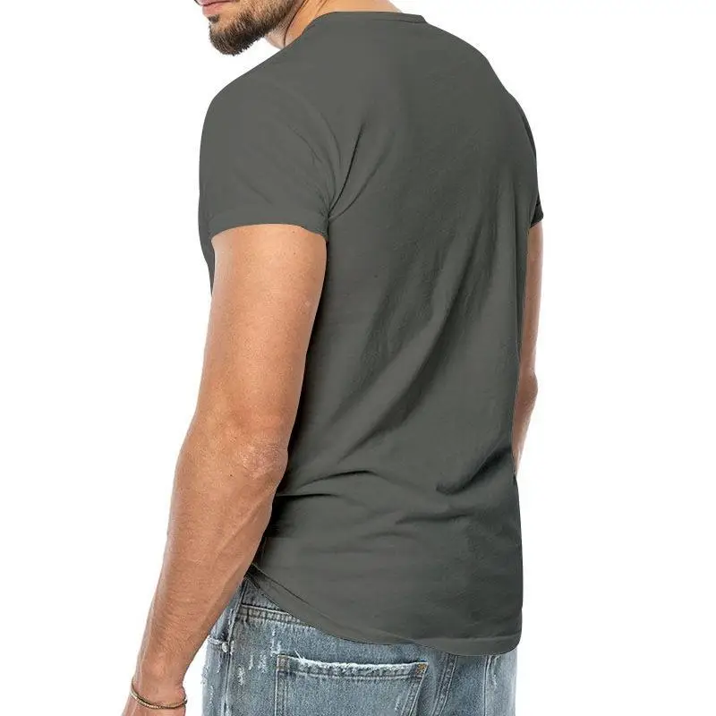 Men V-Neck Slim Fit Black T-Shirt Button Half Sleeve — feature 20