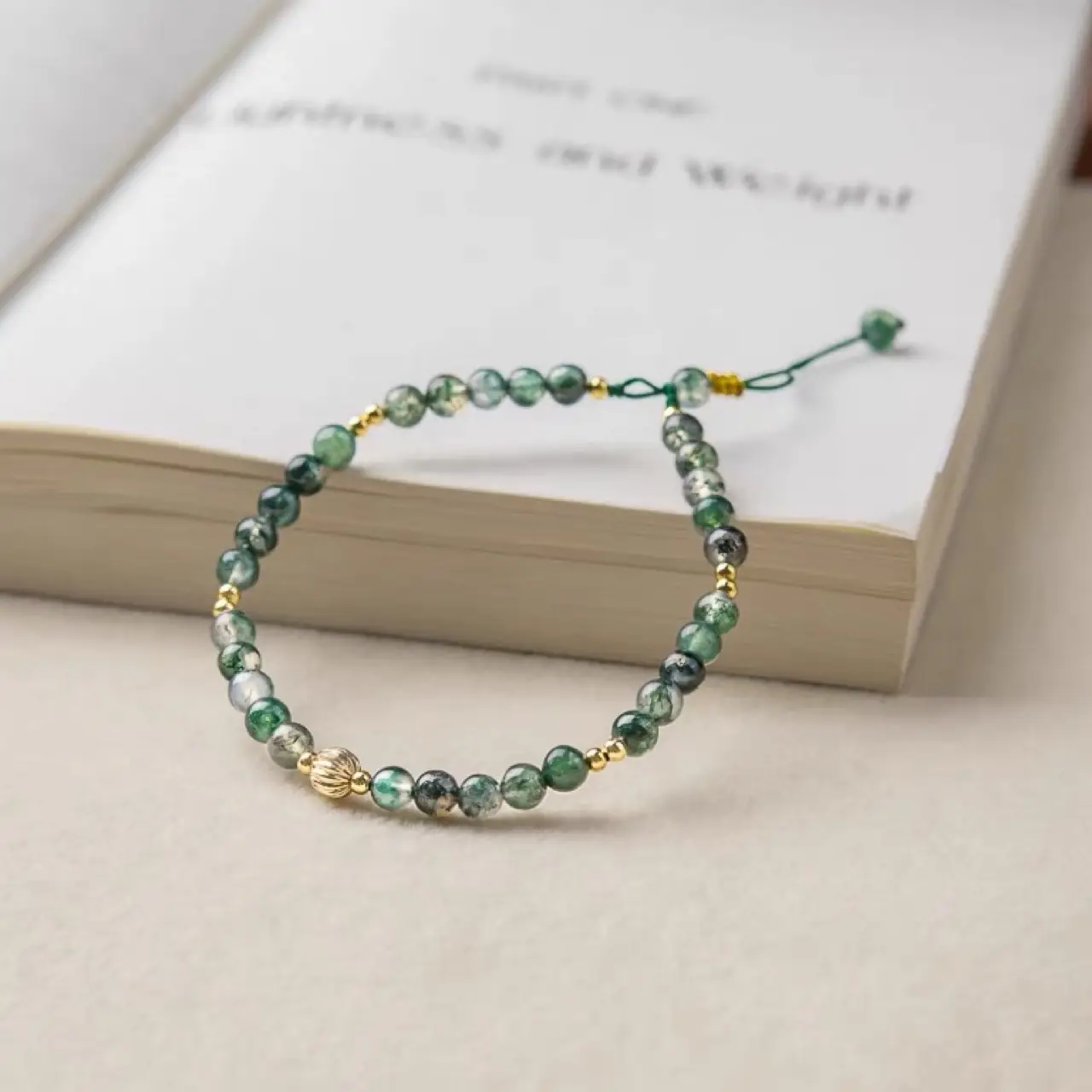Natural Water Grass Agate Bracelet for Women