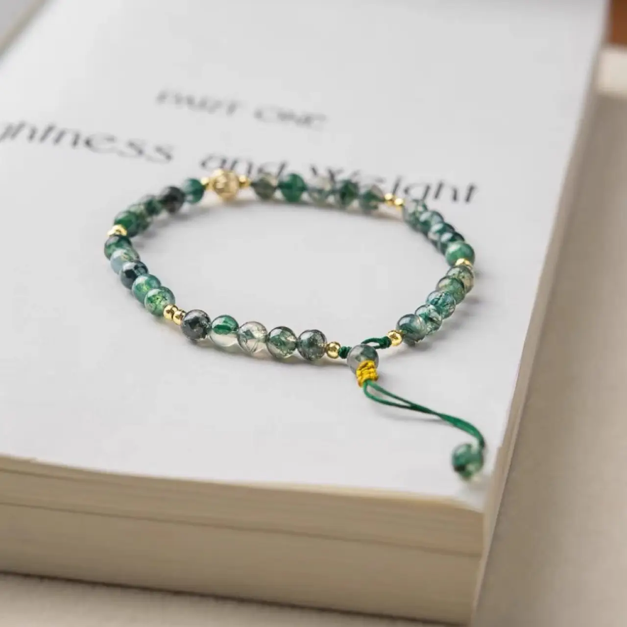 Natural Water Grass Agate Bracelet for Women