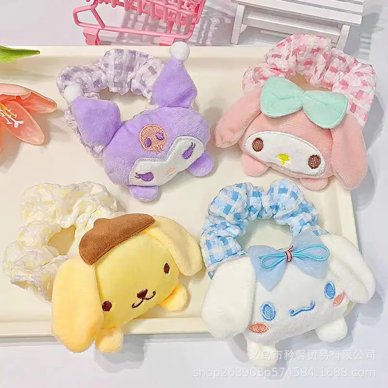 Sanrio Doll Hair Rope Purple Plaid 8cm
