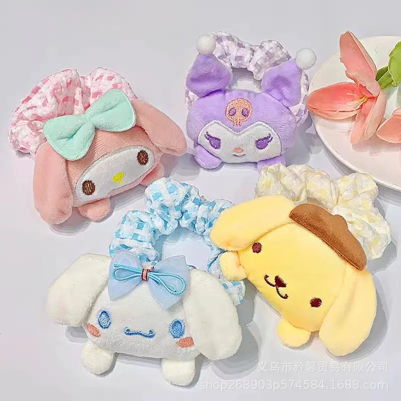 Sanrio Doll Hair Rope Purple Plaid 8cm — feature 1