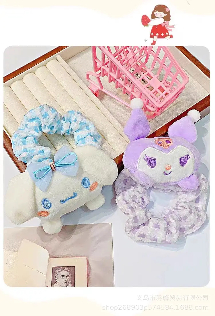 Sanrio Doll Hair Rope Purple Plaid 8cm — feature 6