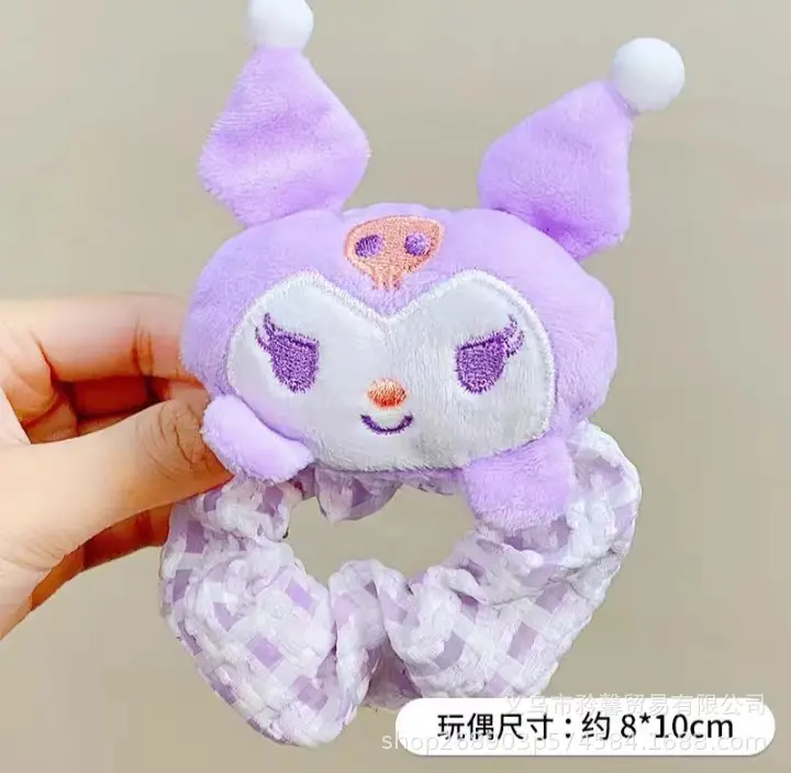 Sanrio Doll Hair Rope Purple Plaid 8cm