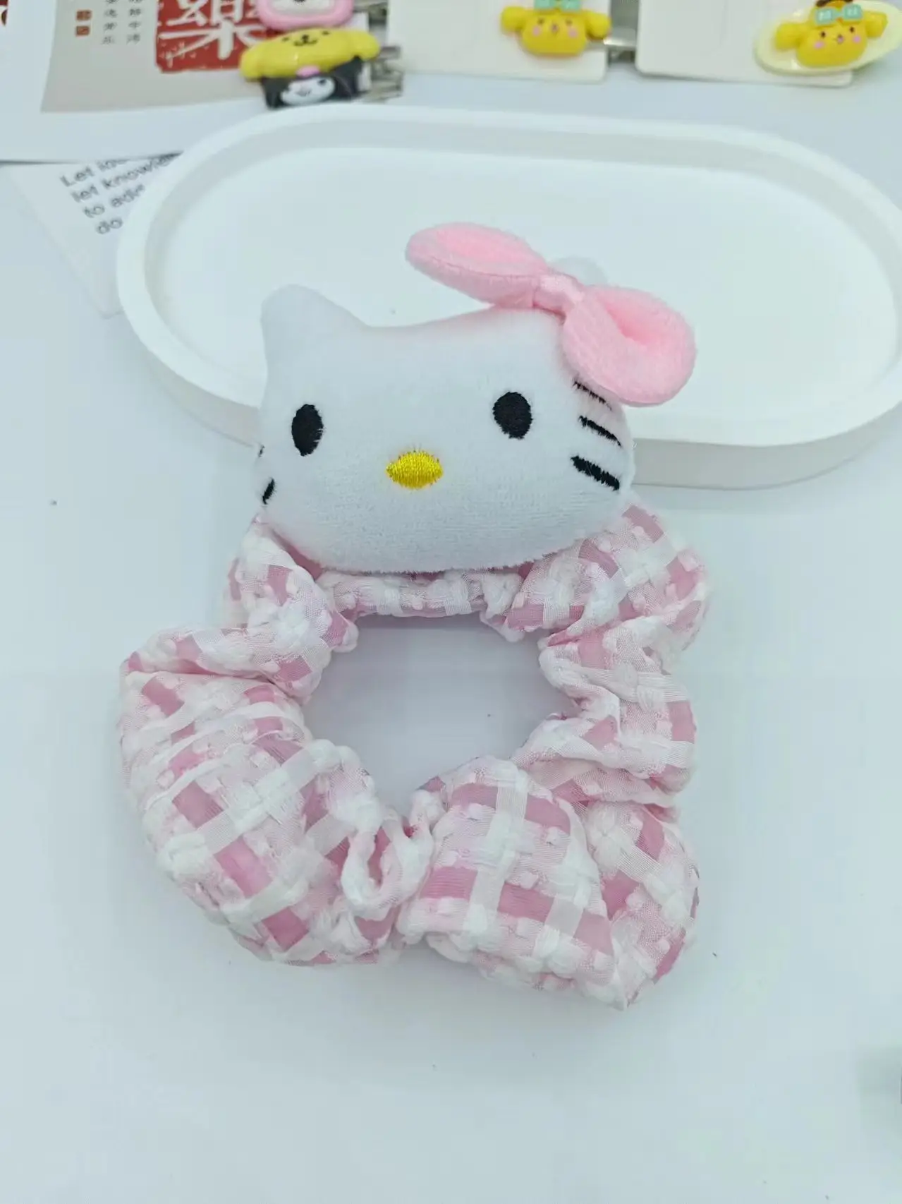 Sanrio Doll Hair Rope Purple Plaid 8cm