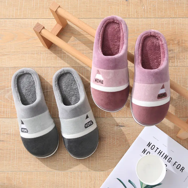 Cotton Slippers for Men at Home to Heattech Indoor Non-Slip Thick-Soled Couples Home Plush New Autumn and Winter Cotton Slippers for Women - Image 7