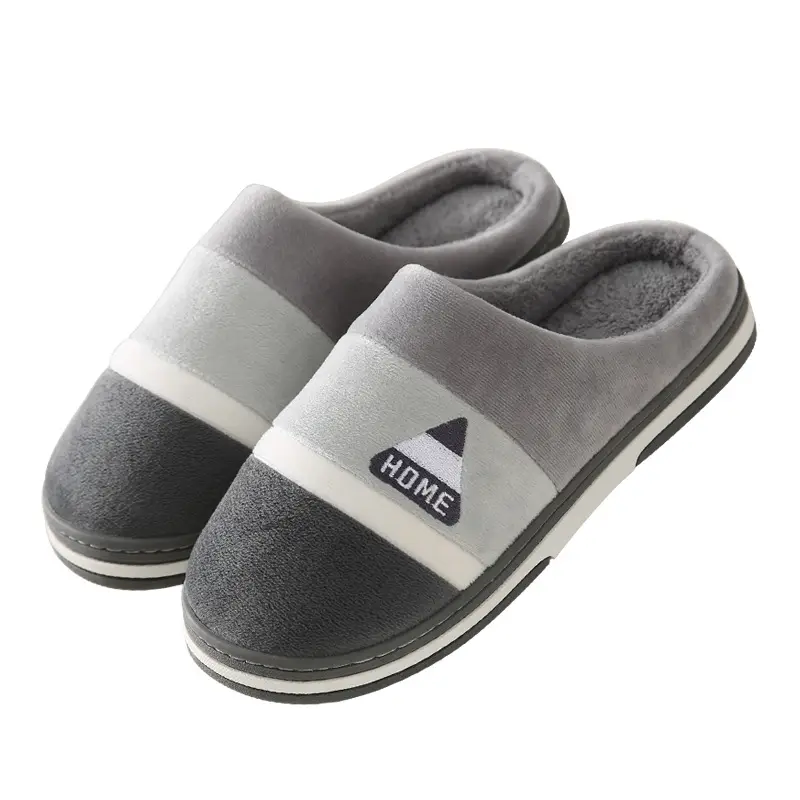 Cotton Slippers for Men at Home to Heattech Indoor Non-Slip Thick-Soled Couples Home Plush New Autumn and Winter Cotton Slippers for Women - Image 9