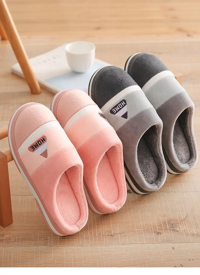Cotton Slippers for Men at Home to Heattech Indoor Non-Slip Thick-Soled Couples Home Plush New Autumn and Winter Cotton Slippers for Women — feature 1