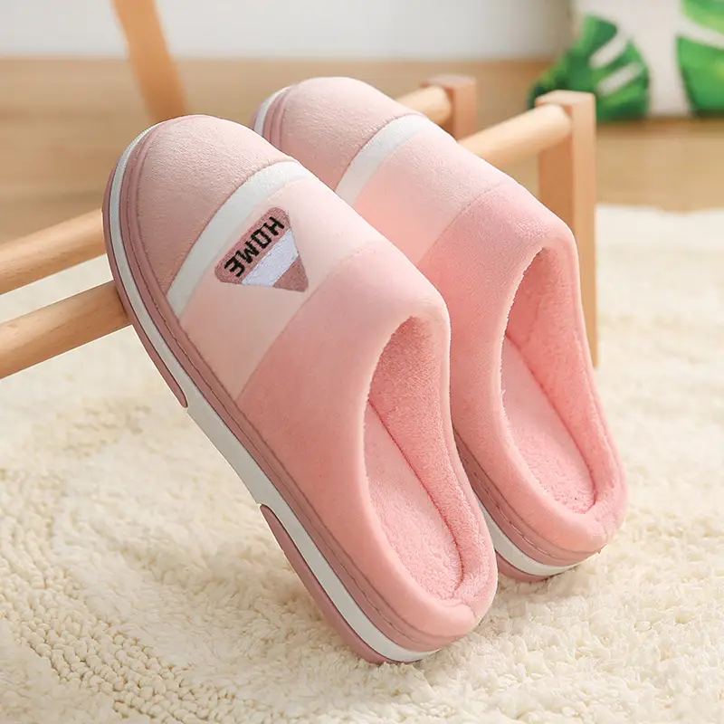 Cotton Slippers for Men at Home to Heattech Indoor Non-Slip Thick-Soled Couples Home Plush New Autumn and Winter Cotton Slippers for Women - Image 4