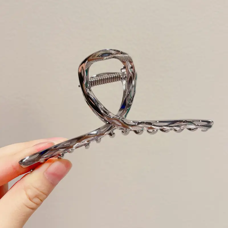 Women's Silver Bowknot Hair Clip with Tail Design — feature 33
