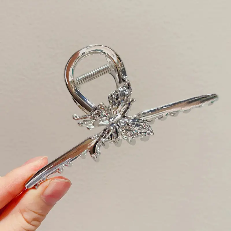 Women's Silver Bowknot Hair Clip with Tail Design — feature 37