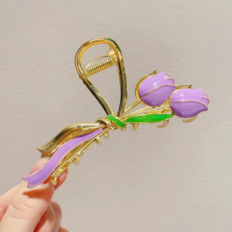 Women's Silver Bowknot Hair Clip with Tail Design — feature 39