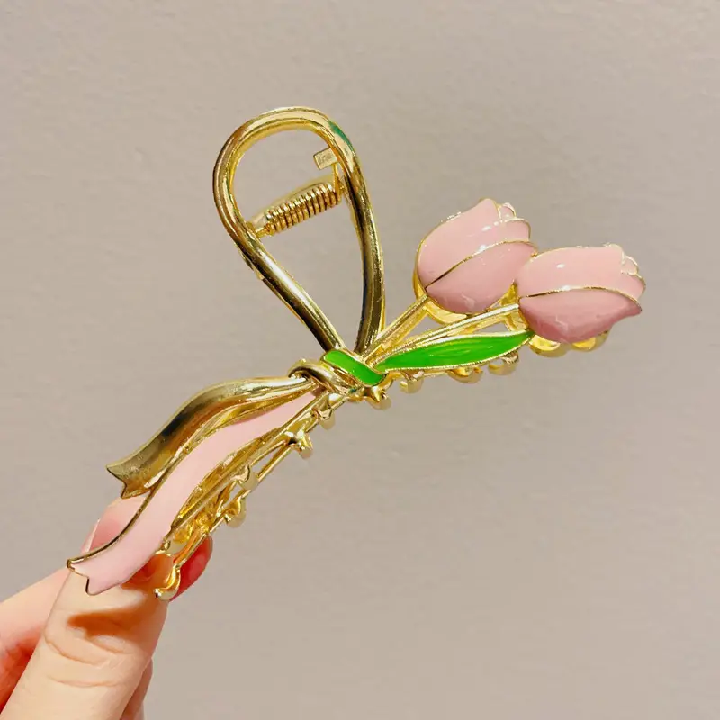 Women's Silver Bowknot Hair Clip with Tail Design — feature 40