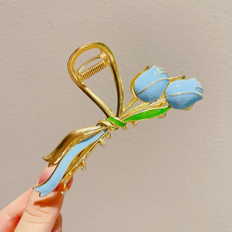 Women's Silver Bowknot Hair Clip with Tail Design — feature 41