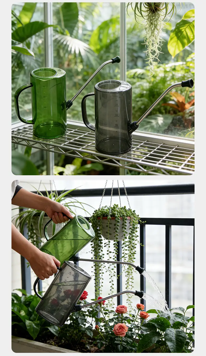 Stainless Steel Long-mouth Watering Kettle Transparent Scale Watering Kettle Household Gardening Water Watering Pot Potted Plant Tools — feature 16