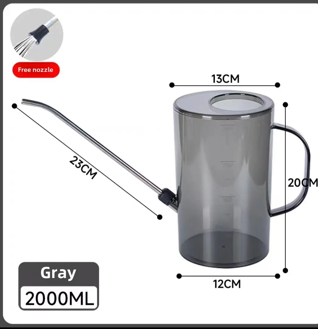 Stainless Steel Long-mouth Watering Kettle Transparent Scale Watering Kettle Household Gardening Water Watering Pot Potted Plant Tools