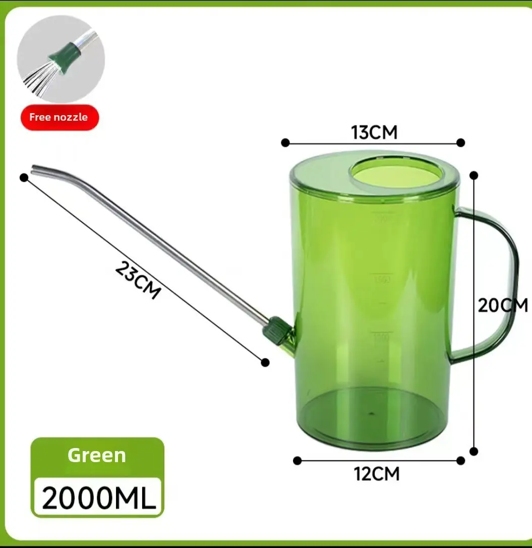 Stainless Steel Long-mouth Watering Kettle Transparent Scale Watering Kettle Household Gardening Water Watering Pot Potted Plant Tools